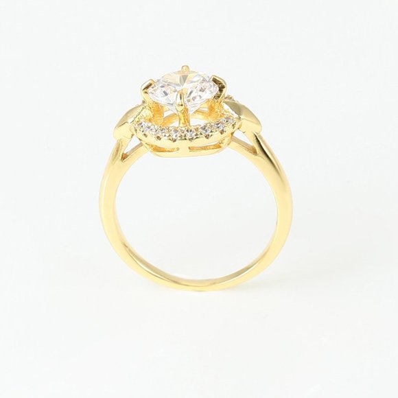 Round Cut CZ Earrings&Ring 18KGP Set - Picture 6 of 14